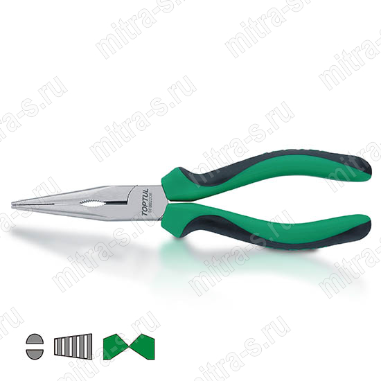 Пассатижи тонкогубцы L-150мм DFBB2206 TopTul